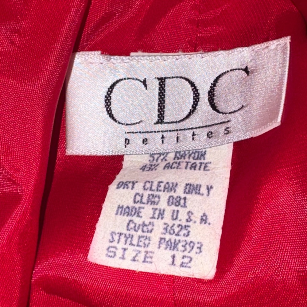 Vintage Strappy Back Sheath Dress Cocktail Women Size‎ 12 Red CDC Petites - Picture 3 of 13